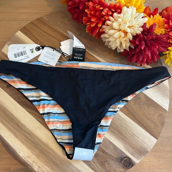 PrAna Womens Gemma Reversible Swim Bottom SMALL in Water Stripe - Picture 4 of 5